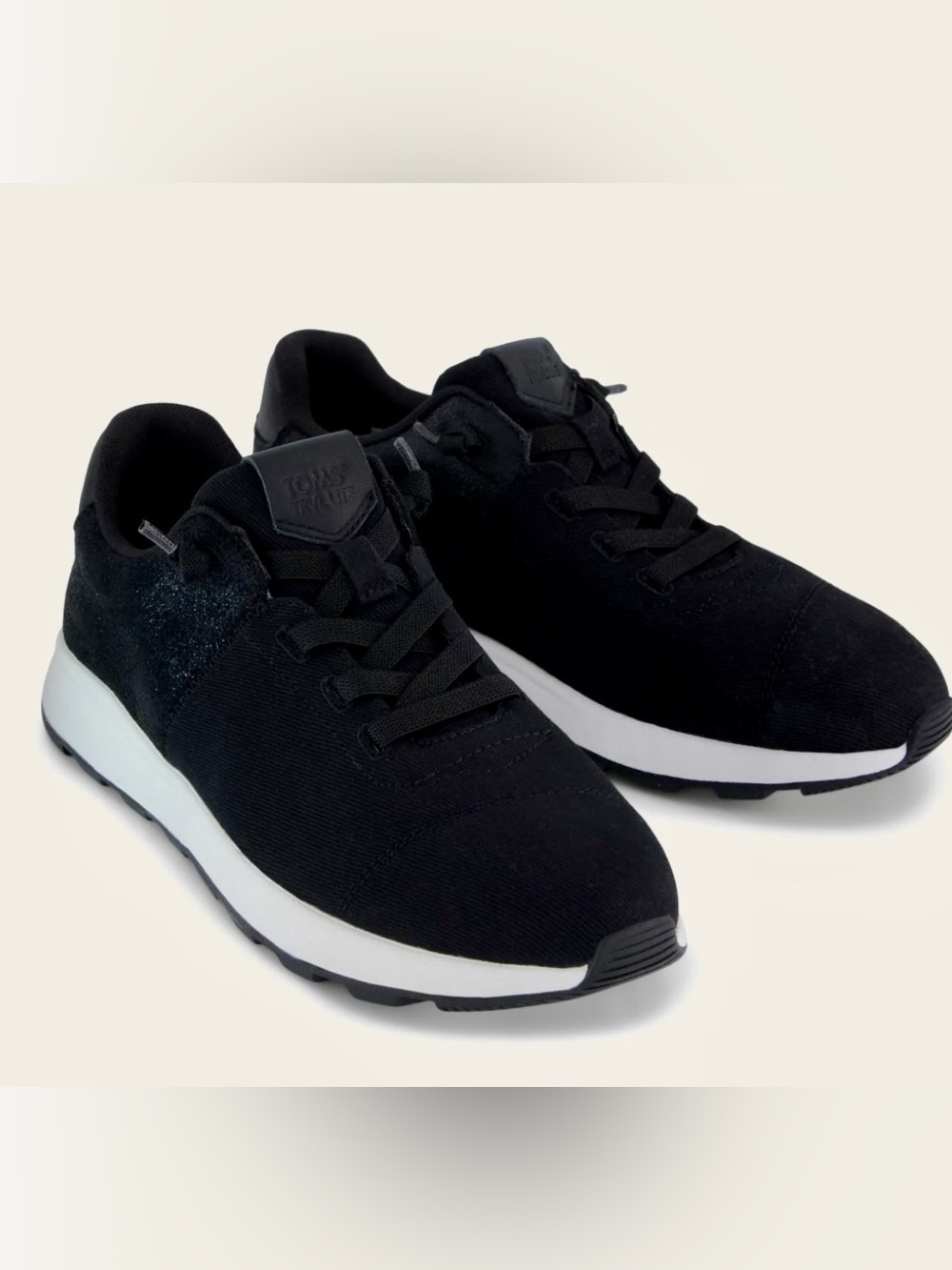 🆕 TOMS Women's Black Sneakers w/White Midsole